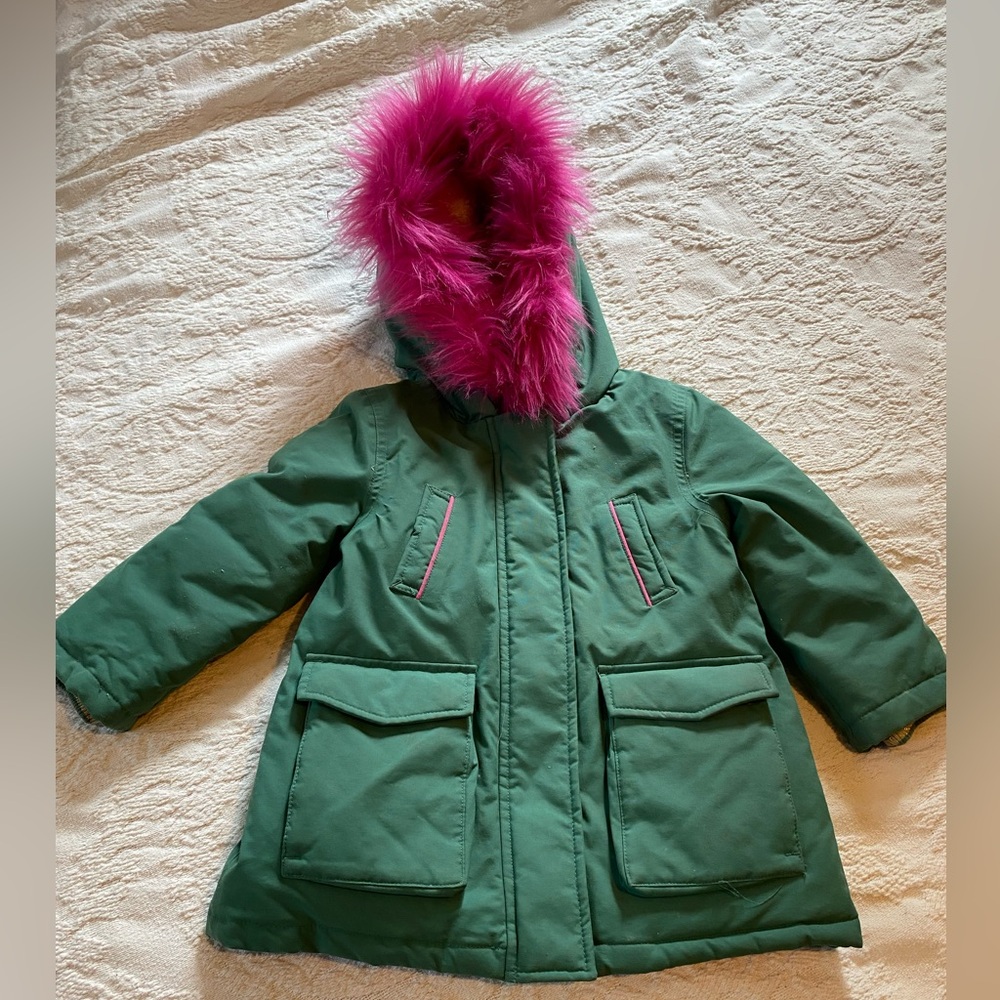 Boden lined waterproof coat EUC 2T-3T